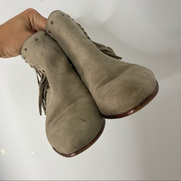 Sam Edelman Rudie Studded Fringe Bootie Women's 7.5 Western Suede - Picture 4 of 9